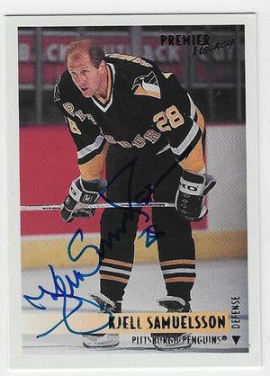 Kjell Samuelsson Signed 1994-95 Premier Hockey Card - Pittsburgh Penguins