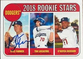 Kyle Farmer Signed 2018 Topps Heritage Baseball Card - Los Angeles Dodgers