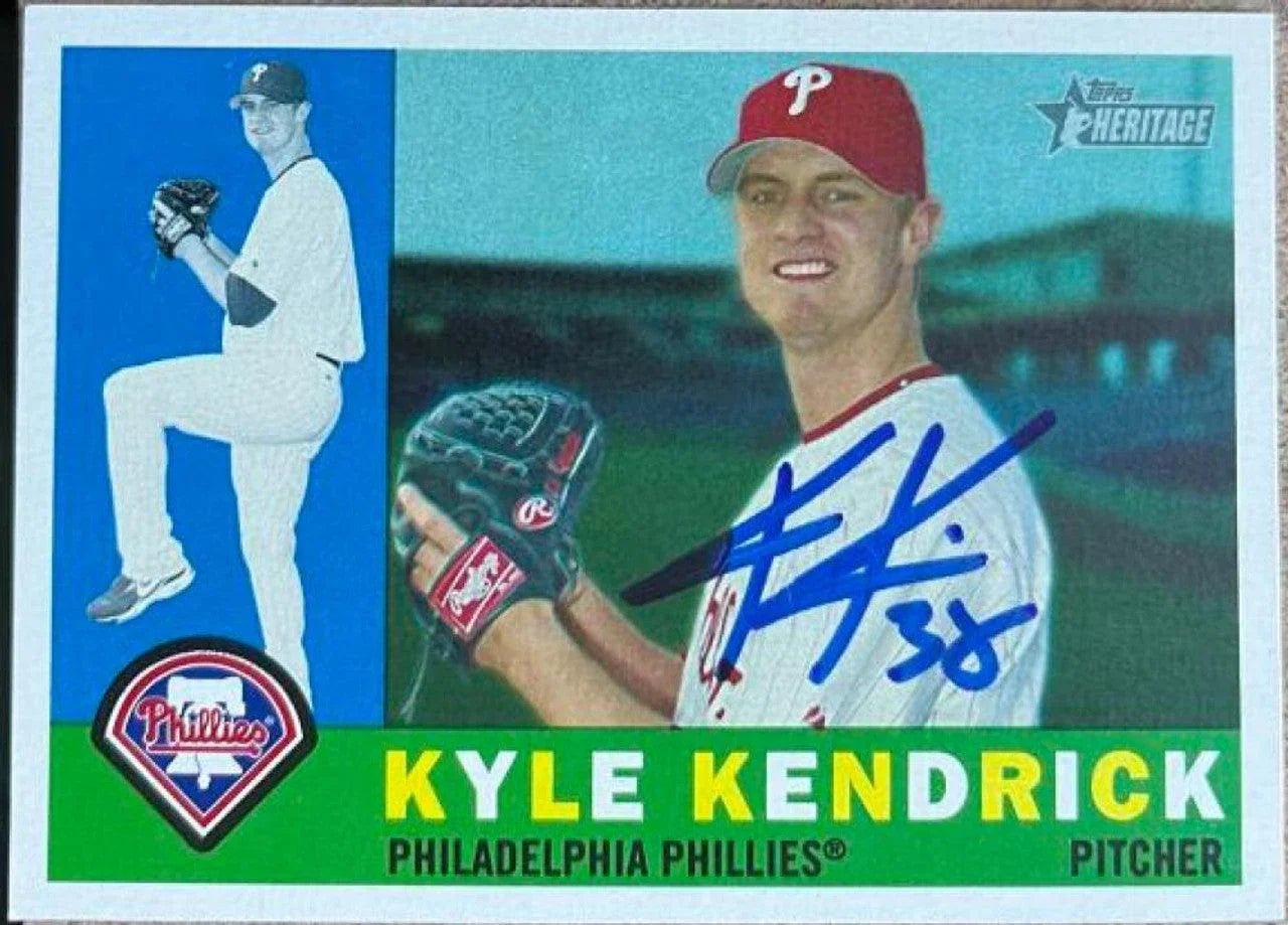 Kyle Kendrick Signed 2009 Topps Heritage Baseball Card - Philadelphia Phillies