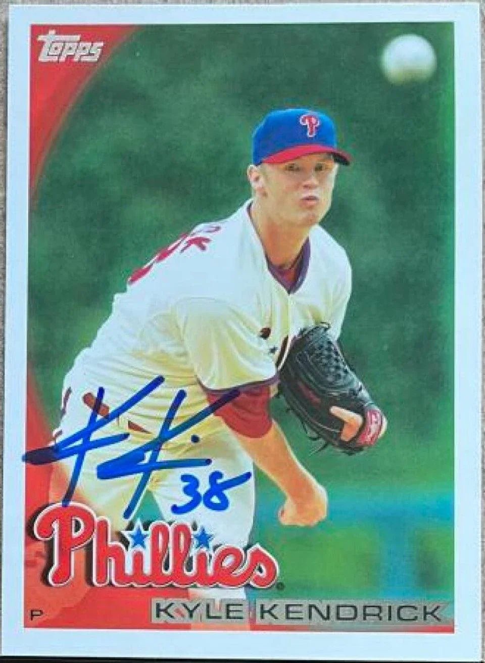 Kyle Kendrick Signed 2010 Topps Baseball Card - Philadelphia Phillies