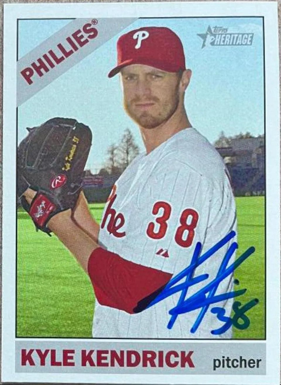 Kyle Kendrick Signed 2015 Topps Heritage Baseball Card - Philadelphia Phillies