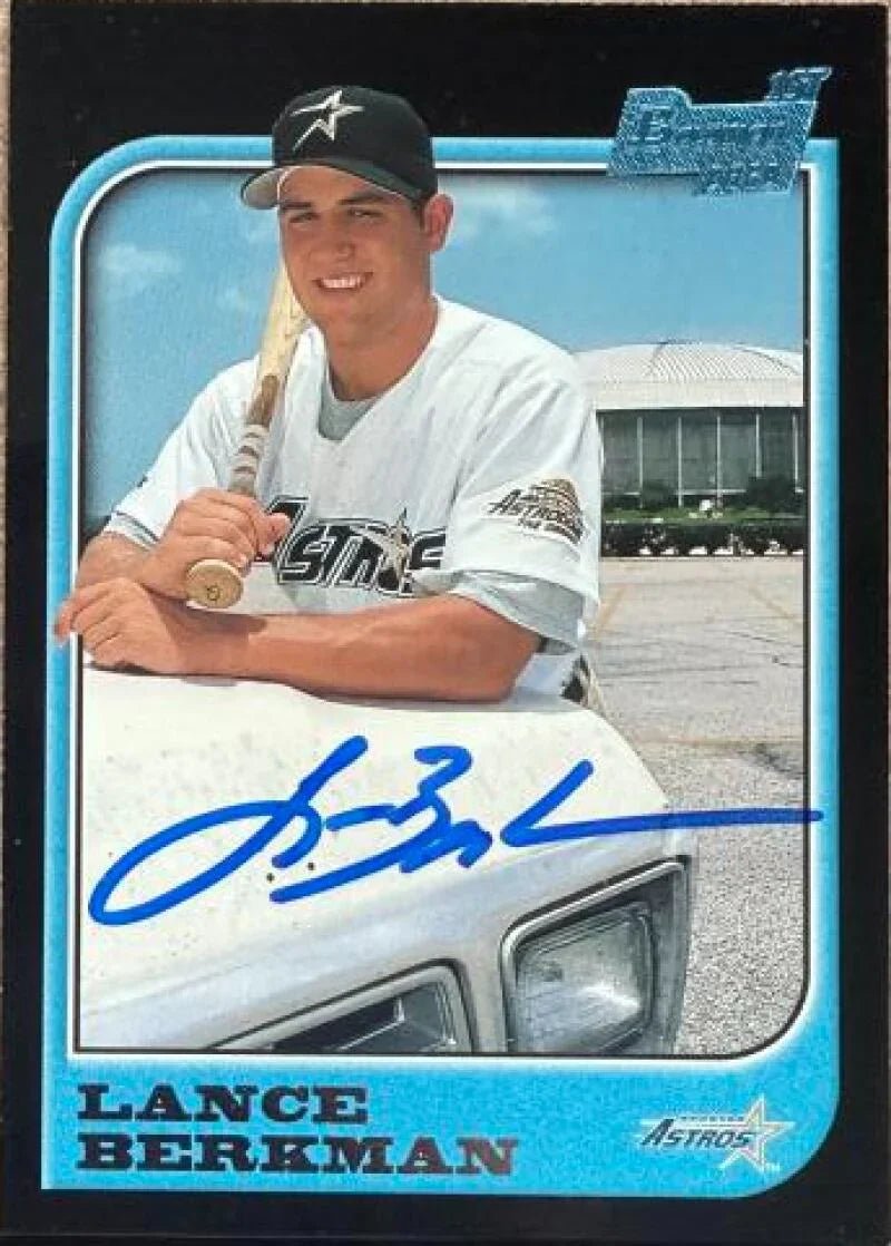 Lance Berkman Signed 1997 Bowman Baseball Card - Houston Astros #438 RC FBC
