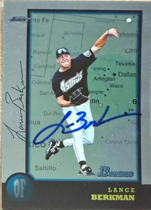 Lance Berkman Signed 1998 Bowman International Baseball Card - Houston Astros #194