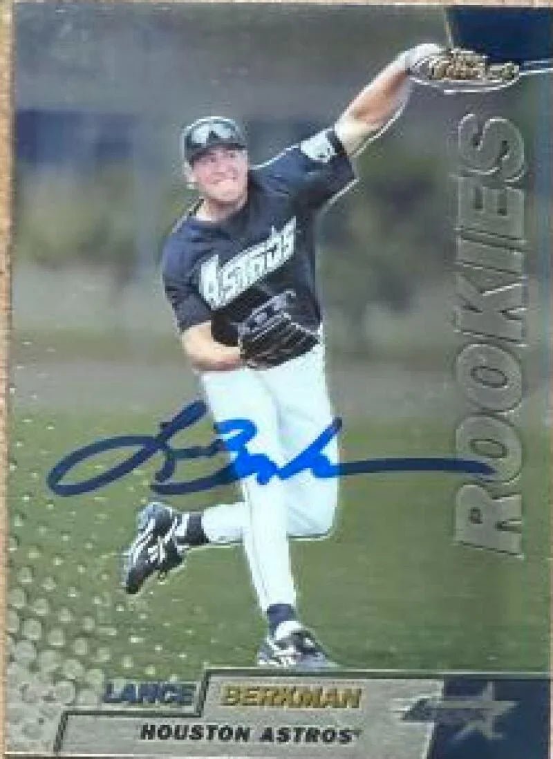Lance Berkman Signed 1999 Topps Finest Baseball Card - Houston Astros #147
