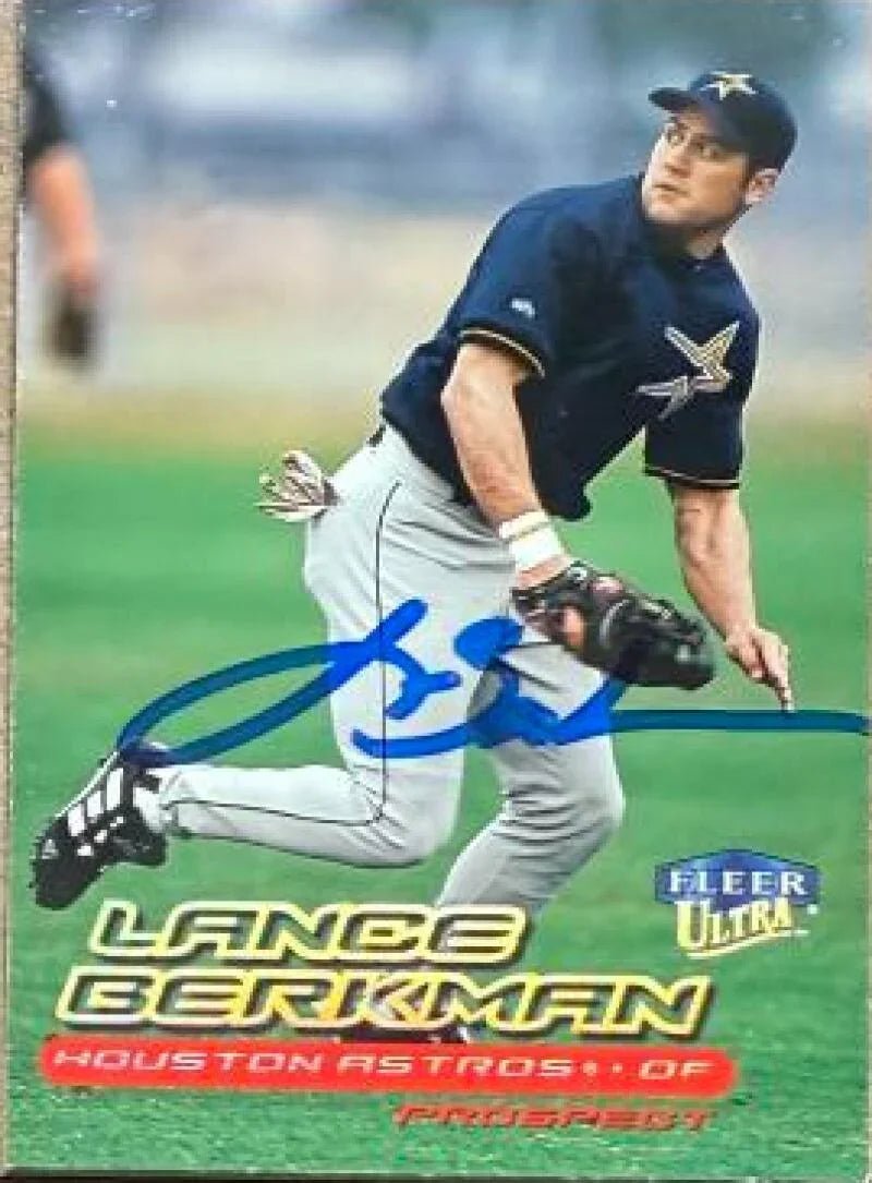 Lance Berkman Signed 2000 Fleer Ultra Baseball Card - Houston Astros #254 PROS