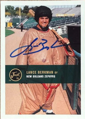 Lance Berkman Signed 2000 Just Baseball Card - New Orleans Zephyrs #108