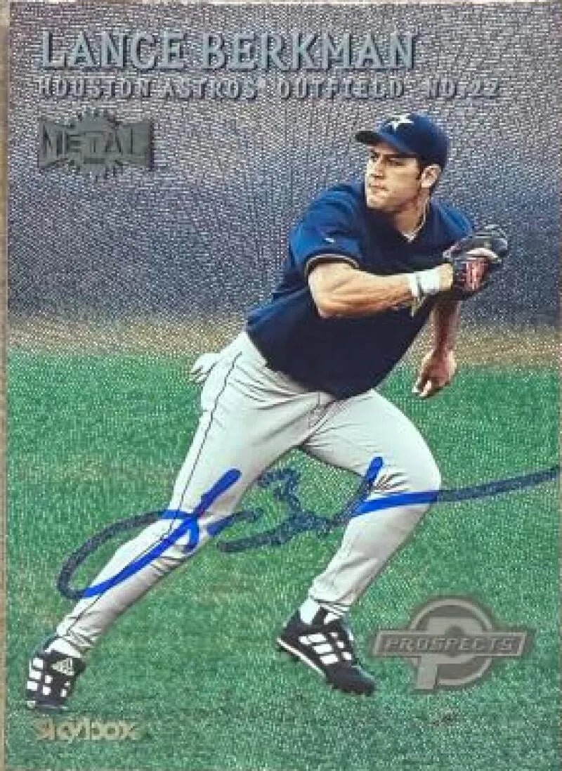 Lance Berkman Signed 2000 Metal Baseball Card - Houston Astros #215 PROS