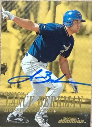 Lance Berkman Signed 2000 SkyBox Dominion Baseball Card - Houston Astros #255 PROS