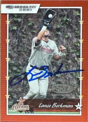 Lance Berkman Signed 2001 Donruss Baseball Card - Houston Astros #74