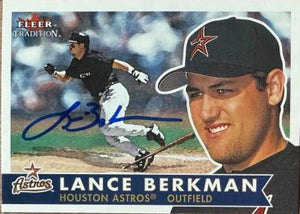 Lance Berkman Signed 2001 Fleer Tradition Baseball Card - Houston Astros #189