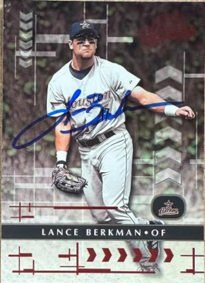 Lance Berkman Signed 2001 Playoff Absolute Memorabilia Baseball Card - Houston Astros #74