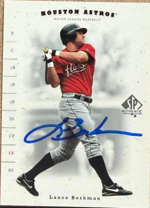 Lance Berkman Signed 2001 SP Authentic Update Baseball Card - Houston Astros #195
