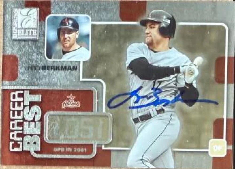 Lance Berkman Signed 2002 Donruss Elite Career Best Baseball Card - Houston Astros #CB26