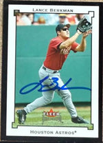 Lance Berkman Signed 2002 Fleer Premium Baseball Card - Houston Astros #68