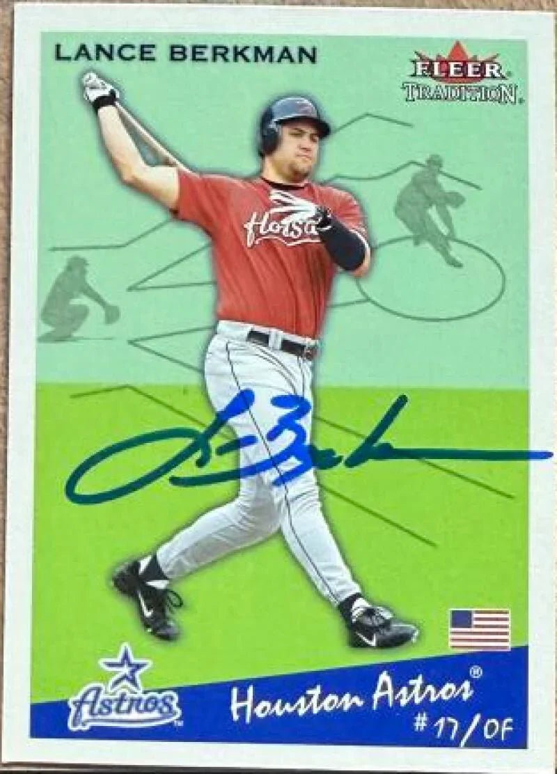 Lance Berkman Signed 2002 Fleer Tradition Baseball Card - Houston Astros #60 SP