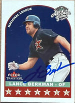Lance Berkman Signed 2002 Fleer Tradition Update Baseball Card - Houston Astros #U343 AS