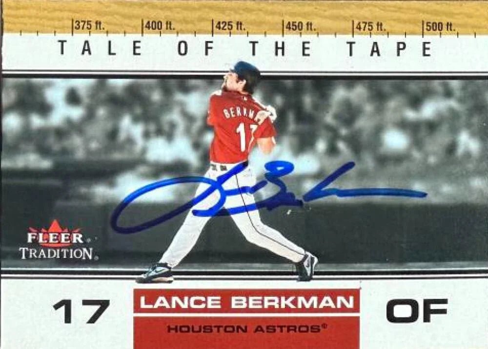 Lance Berkman Signed 2002 Fleer Tradition Update Baseball Card - Houston Astros #U392 TT