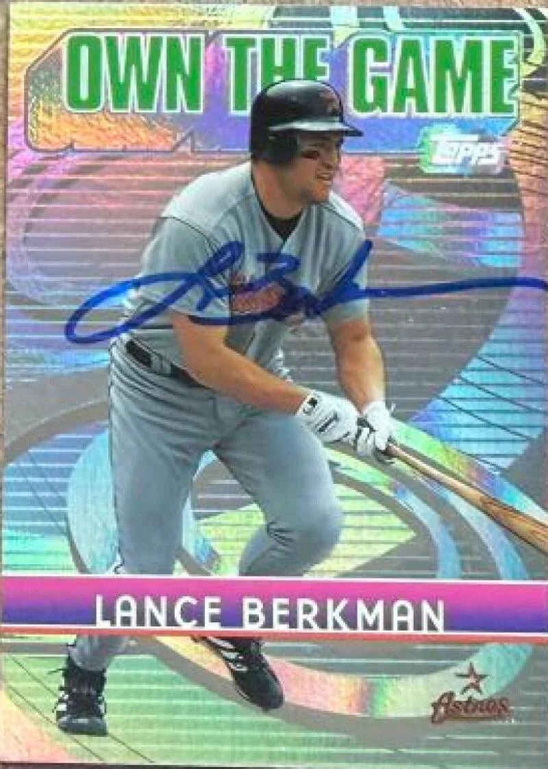 Lance Berkman Signed 2002 Topps Own the Game Baseball Card - Houston Astros #OG9