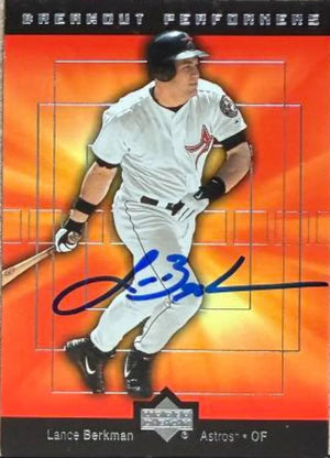 Lance Berkman Signed 2002 Upper Deck Breakout Performers Baseball Card - Houston Astros #BP4