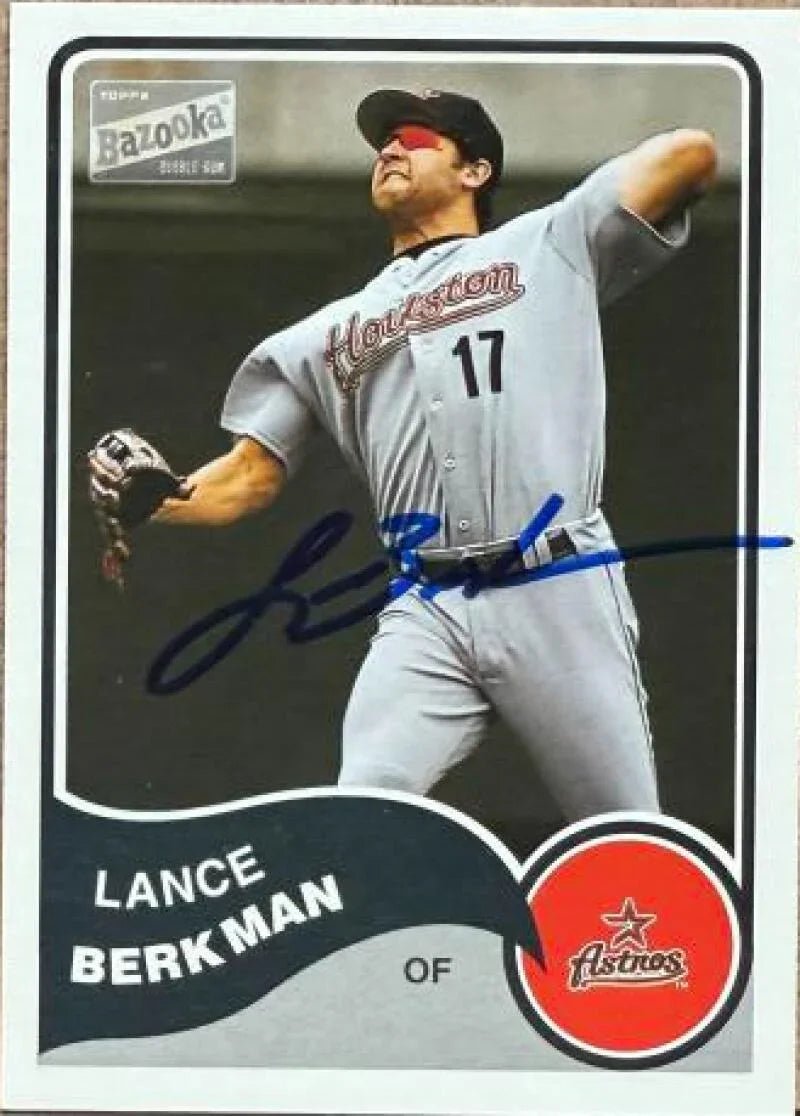 Lance Berkman Signed 2003 Bazooka Baseball Card - Houston Astros #120