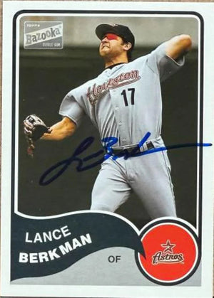Lance Berkman Signed 2003 Bazooka Baseball Card - Houston Astros #120