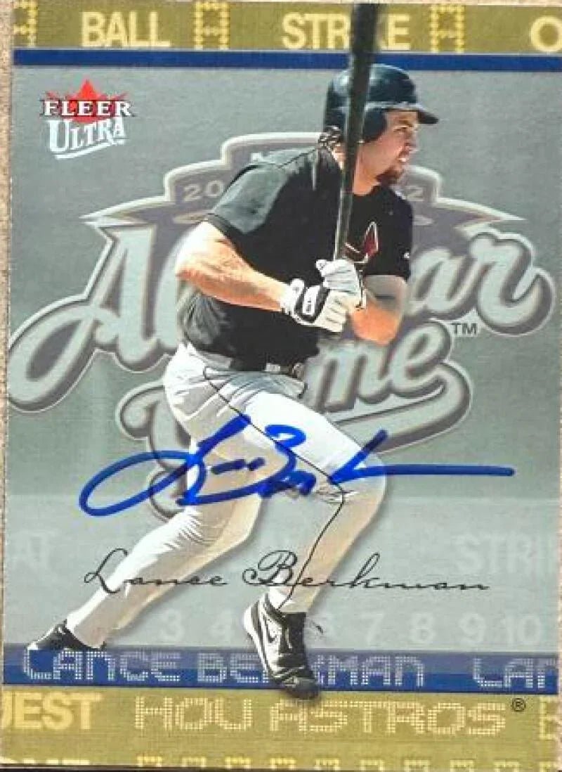 Lance Berkman Signed 2003 Fleer Ultra Baseball Card - Houston Astros #217