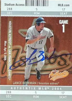 Lance Berkman Signed 2004 Fleer Authentix Baseball Card - Houston Astros #14