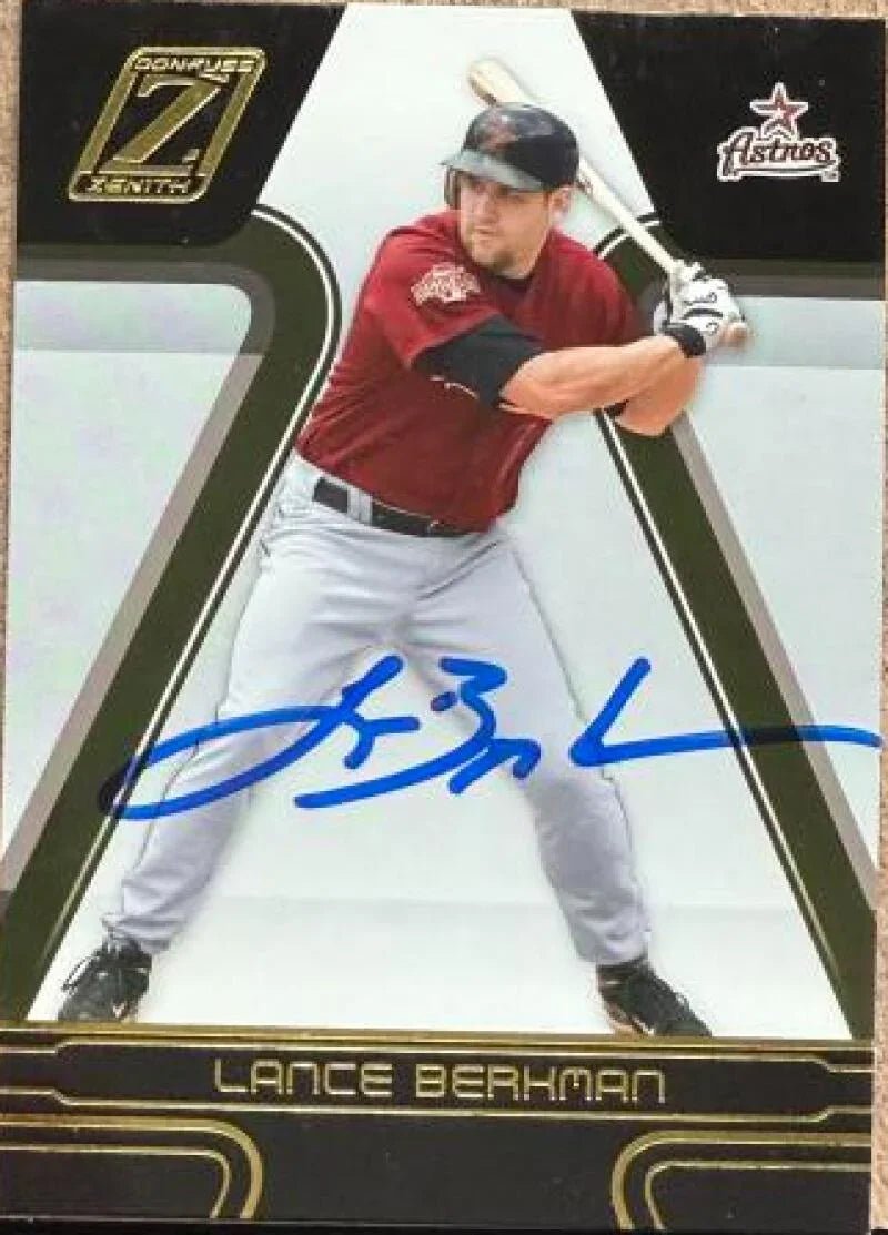 Lance Berkman Signed 2005 Donruss Zenith Baseball Card - Houston Astros #102