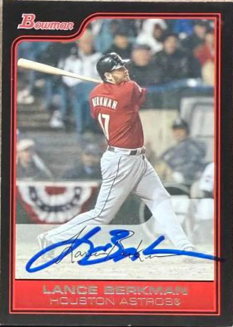 Lance Berkman Signed 2006 Bowman Baseball Card - Houston Astros #188
