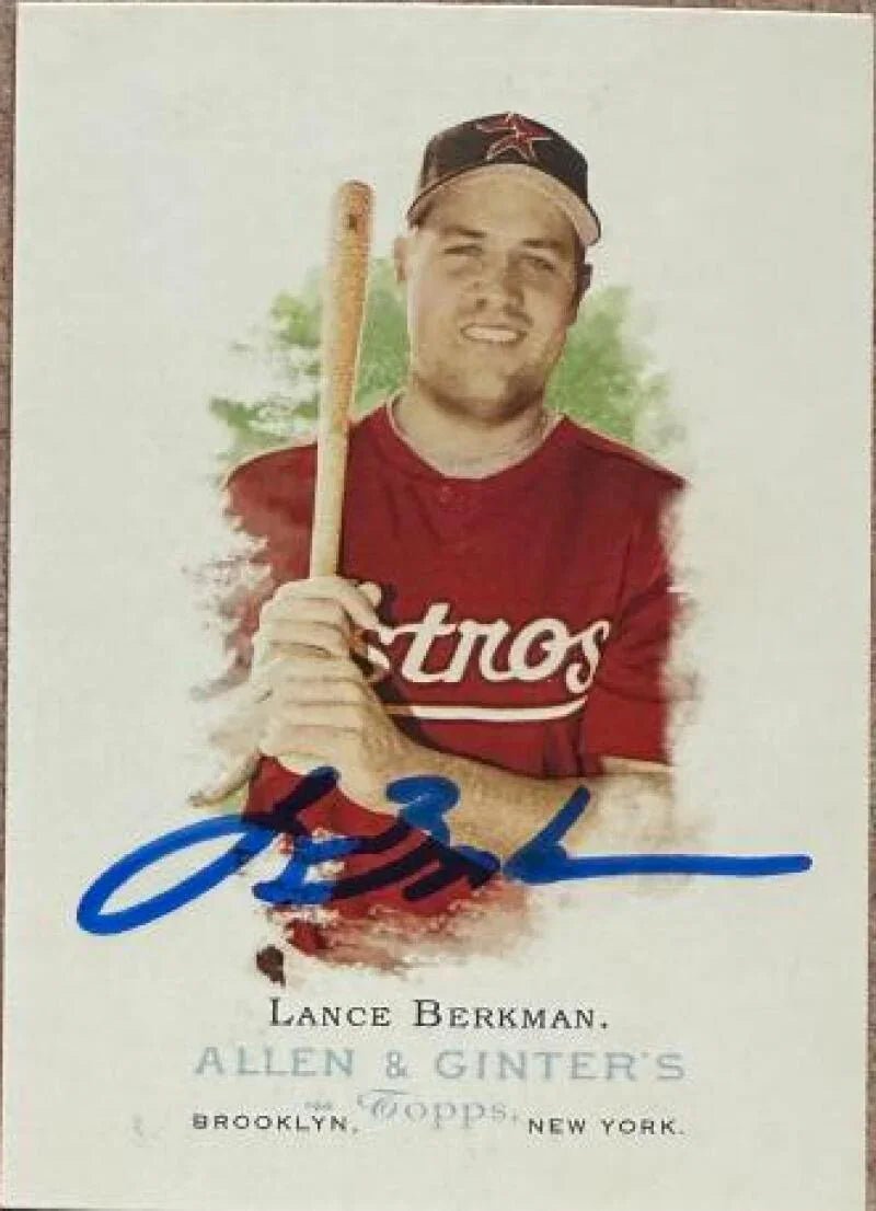 Lance Berkman Signed 2006 Topps Allen & Ginter Baseball Card - Houston Astros #188