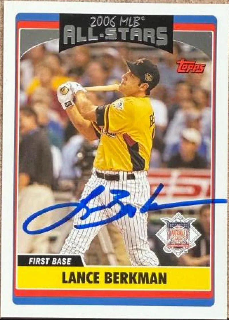 Lance Berkman Signed 2006 Topps Updates & Highlights Baseball Card - Houston Astros #UH254 AS