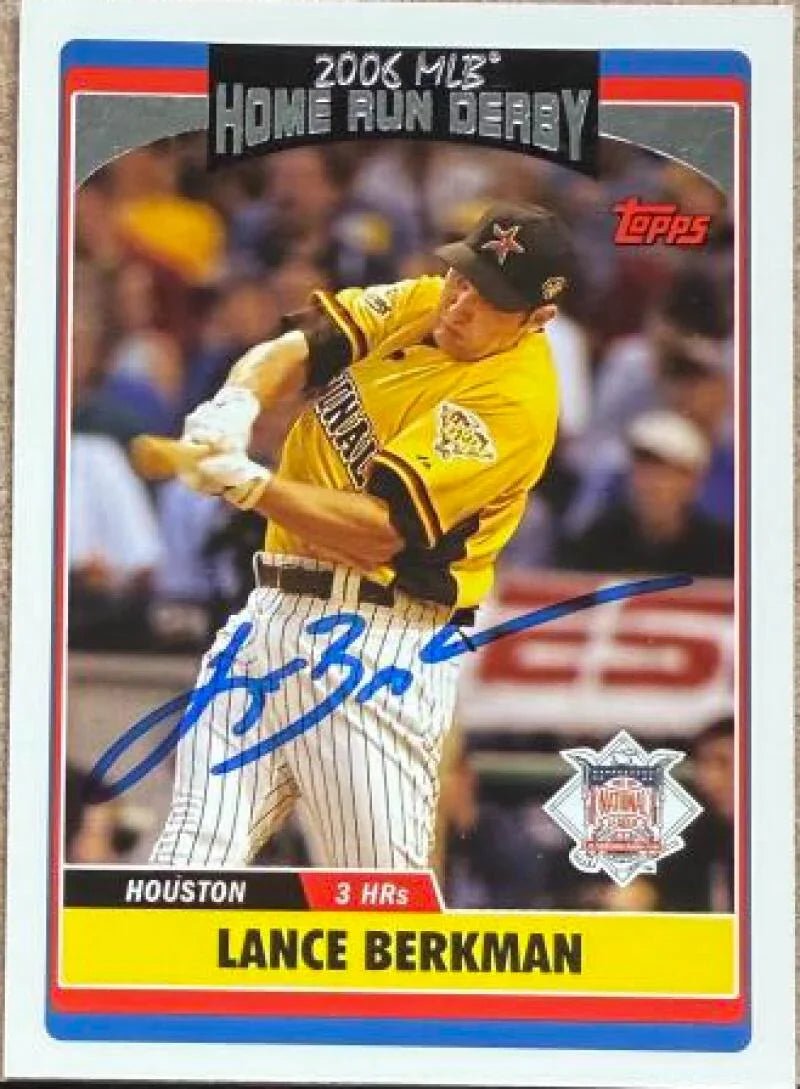 Lance Berkman Signed 2006 Topps Updates & Highlights Baseball Card - Houston Astros #UH289 HRD