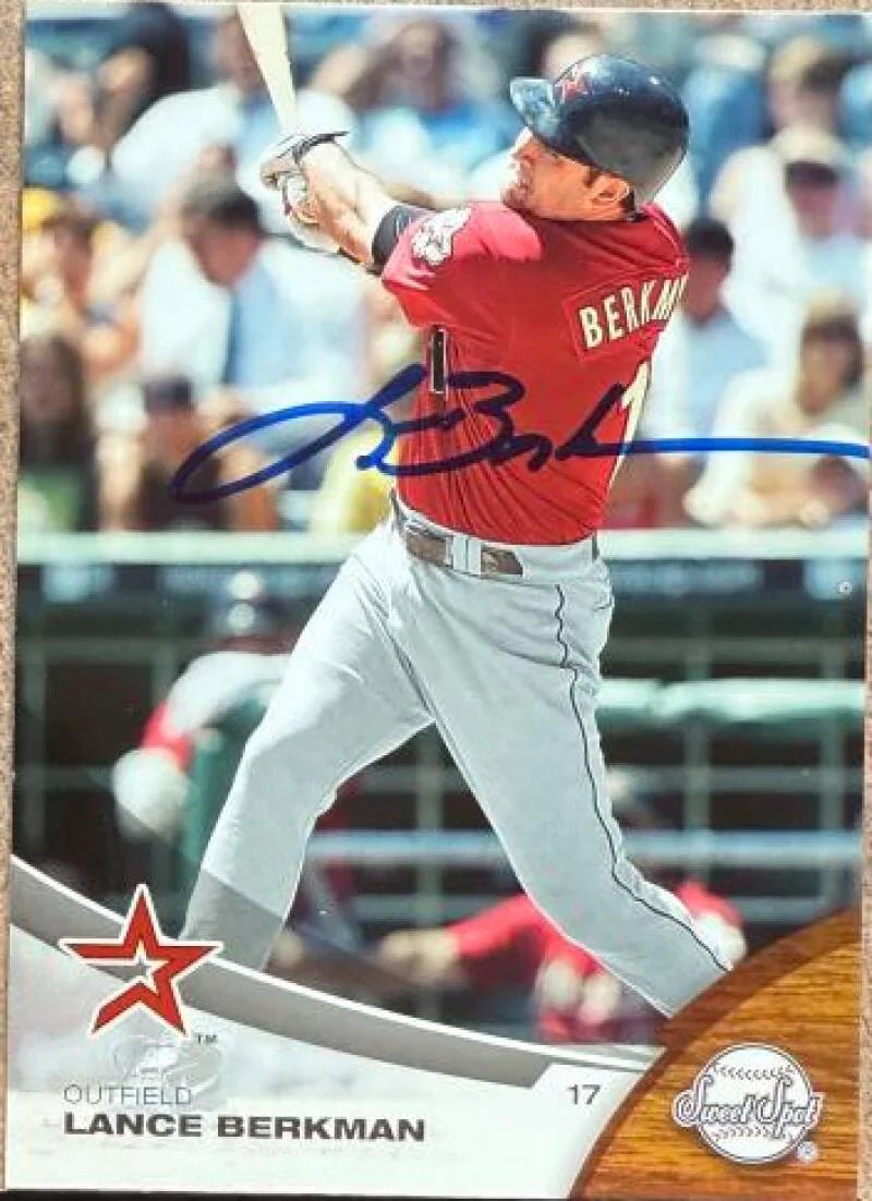 Lance Berkman Signed 2006 Upper Deck Sweet Spot Baseball Card - Houston Astros #6