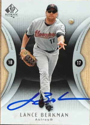 Lance Berkman Signed 2007 SP Authentic Baseball Card - Houston Astros #20