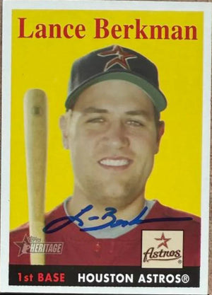 Lance Berkman Signed 2007 Topps Heritage Baseball Card - Houston Astros #323
