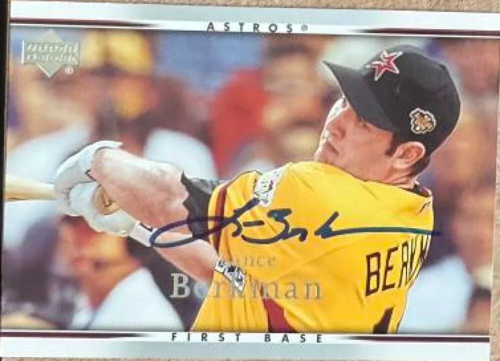 Lance Berkman Signed 2007 Upper Deck Baseball Card - Houston Astros #730