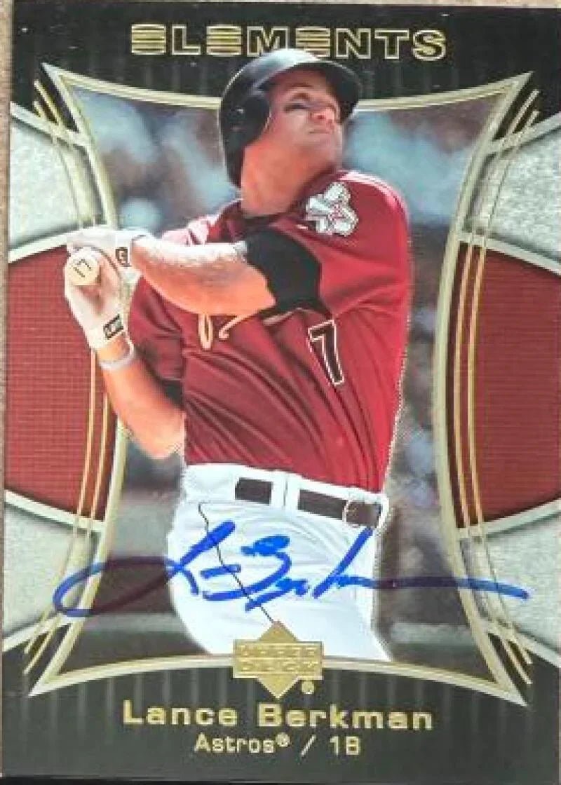 Lance Berkman Signed 2007 Upper Deck Elements Baseball Card - Houston Astros #60