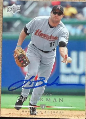 Lance Berkman Signed 2008 Upper Deck Baseball Card - Houston Astros #513