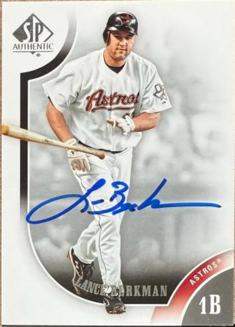 Lance Berkman Signed 2009 SP Authentic Baseball Card - Houston Astros #17