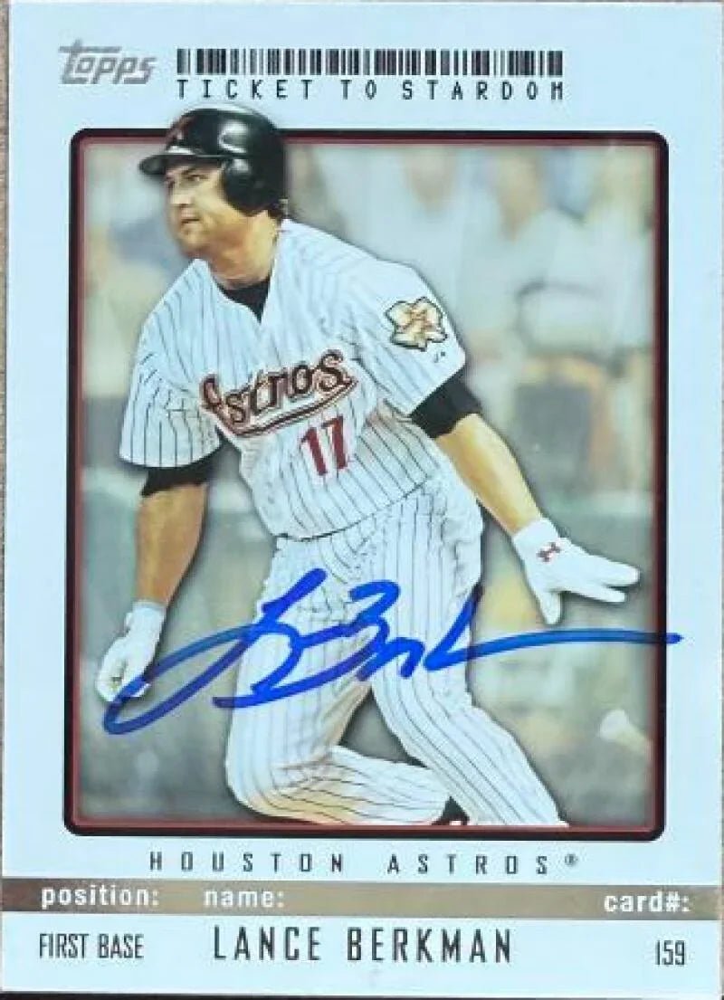 Lance Berkman Signed 2009 Topps Ticket to Stardom Baseball Card - Houston Astros #159