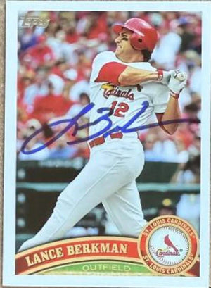 Lance Berkman Signed 2011 Topps Update Baseball Card - St Louis Cardinals #US330