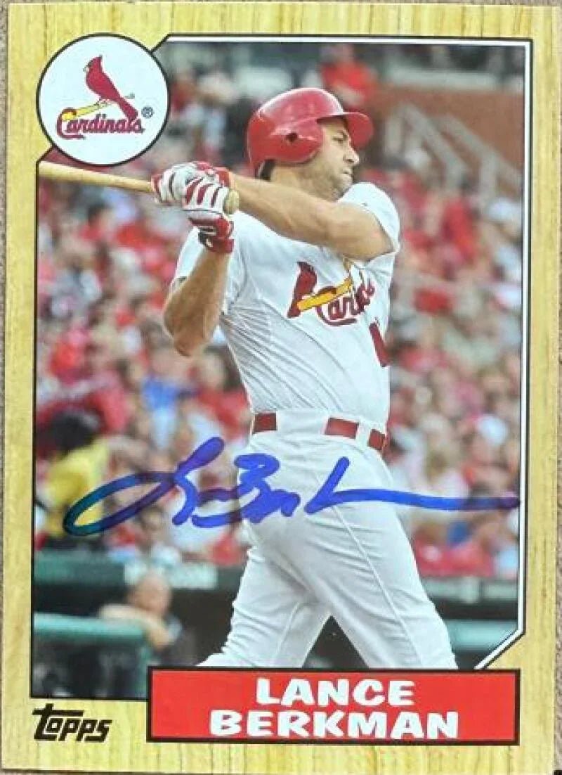Lance Berkman Signed 2012 Topps 1987 Topps Minis Baseball Card - St Louis Cardinals #TM-19