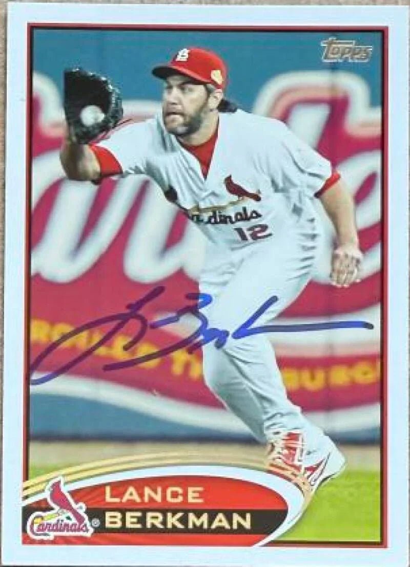 Lance Berkman Signed 2012 Topps Baseball Card - St Louis Cardinals #466