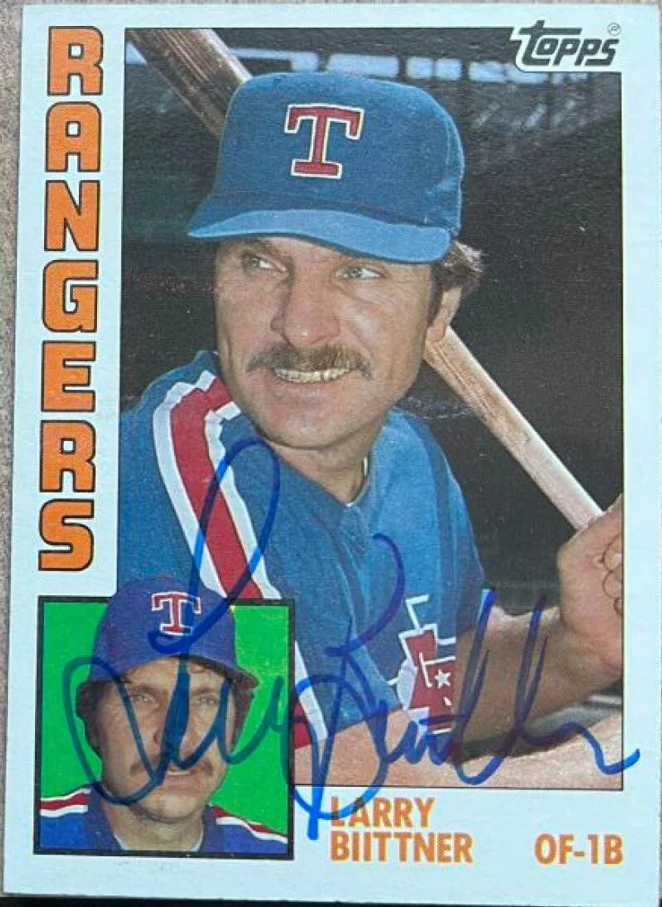 Larry Biittner Signed 1984 Topps Baseball Card - Texas Rangers - PastPros