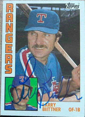 Larry Biittner Signed 1984 Topps Baseball Card - Texas Rangers - PastPros