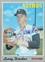 Larry Dierker Signed 1970 Topps Baseball Card - Houston Astros