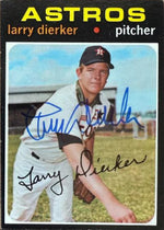 Larry Dierker Signed 1971 Topps Baseball Card - Houston Astros