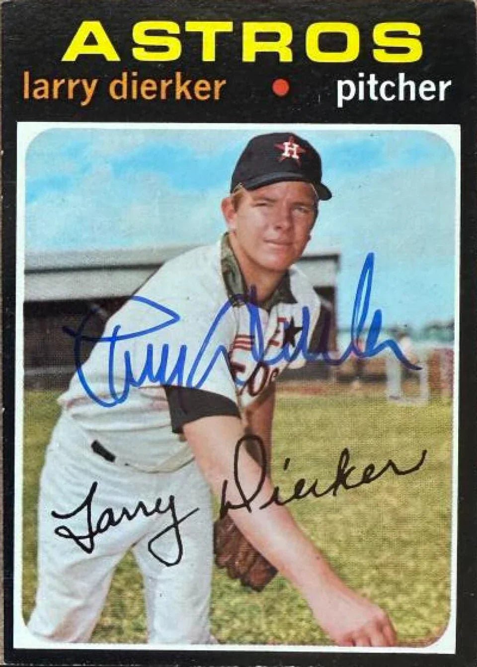 Larry Dierker Signed 1971 Topps Baseball Card - Houston Astros