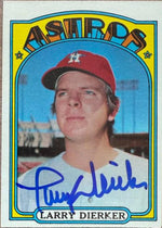 Larry Dierker Signed 1972 Topps Baseball Card - Houston Astros