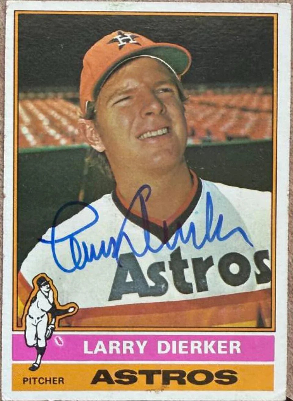 Larry Dierker Signed 1976 Topps Baseball Card - Houston Astros